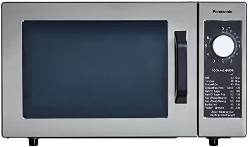Panasonic NE-1025F Compact Light-Duty Commercial Microwave Countertop Oven with 6-Minute Electronic Dial Control Timer, Bottom Energy Feed, 1000W, 0.8 Cu. Ft. Capacity Silver