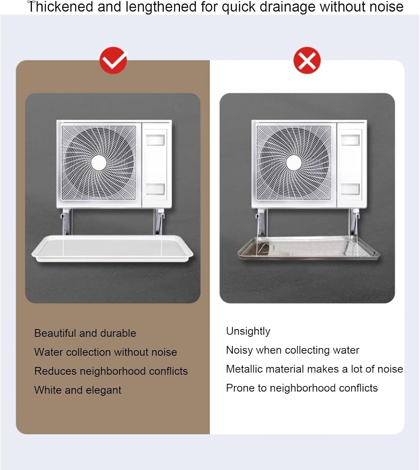 Condensate Drain Pan, Plastic Drain Pan with 200 Cm/78 Inch Hose, Suitable for Indoor and Outdoor Air Conditioner Units(91.5 * 45 * 2.5cm/36 * 17.7 * 0.98in)