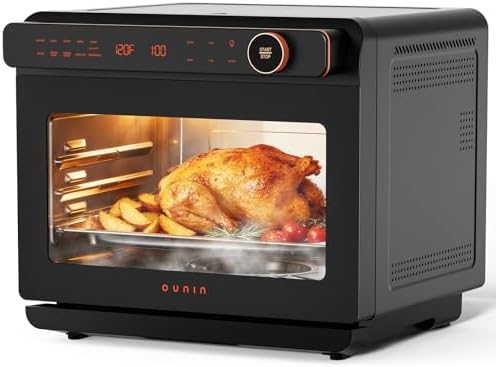 OUNIN 24L Steam and Air Fryer Combo Countertop Oven,11-in-1 Convection Baking and Steam,Bake,Broil,Dehydrate,304 Stainless Steel,Fast Cooking with Precise Electronic Temperature Control,for Gifting