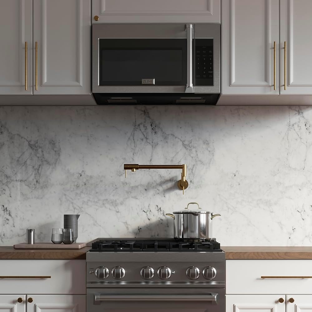 ZLINE Over the Range Convection Microwave Oven in Stainless Steel with Traditional Handle and Sensor Cooking