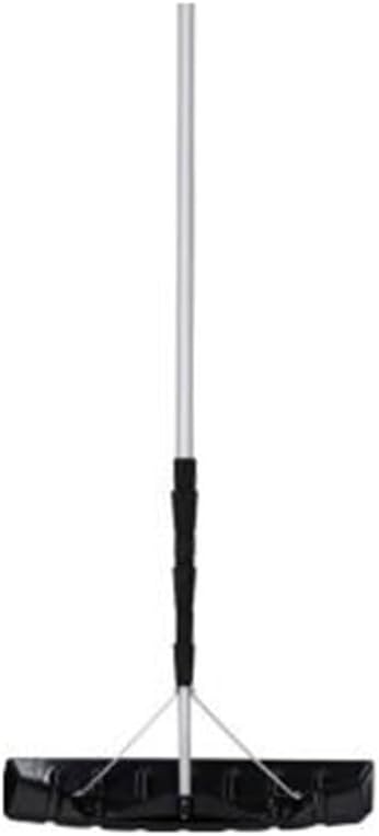 Roof Snow Rake with Telescopic Pole, 2m–6.4m Adjustable Aluminum Handle, Wide Snow Shovel Head with Support Frame, Twist-Lock Extension, Snow Removal for Roofs from Ground