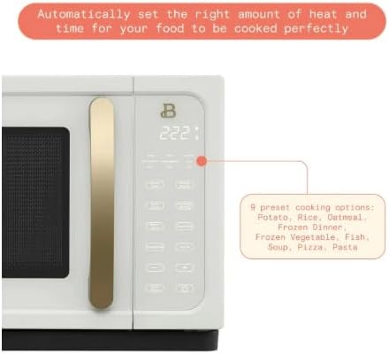 Beautiful 1.1 Cu Ft Sensor Microwave Oven, 1000W, 15 Presets, Touch Display (Beautiful White)