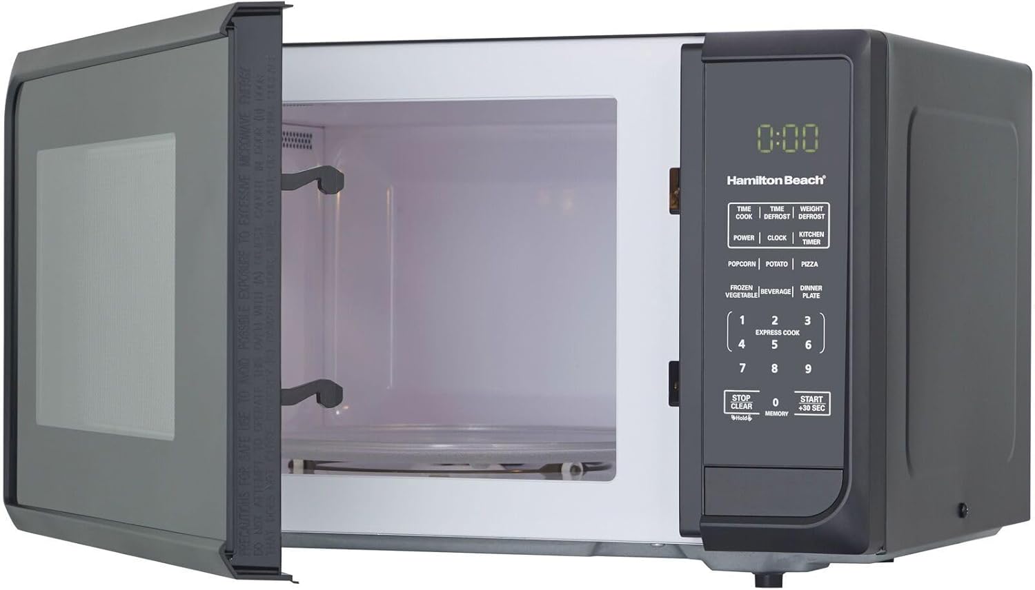 Compact 900W Gloss Black Microwave Oven - 0.9 cu ft Countertop Design for Efficient Cooking, Ideal for Home, Office & Small Spaces - EM925A2CE-P1