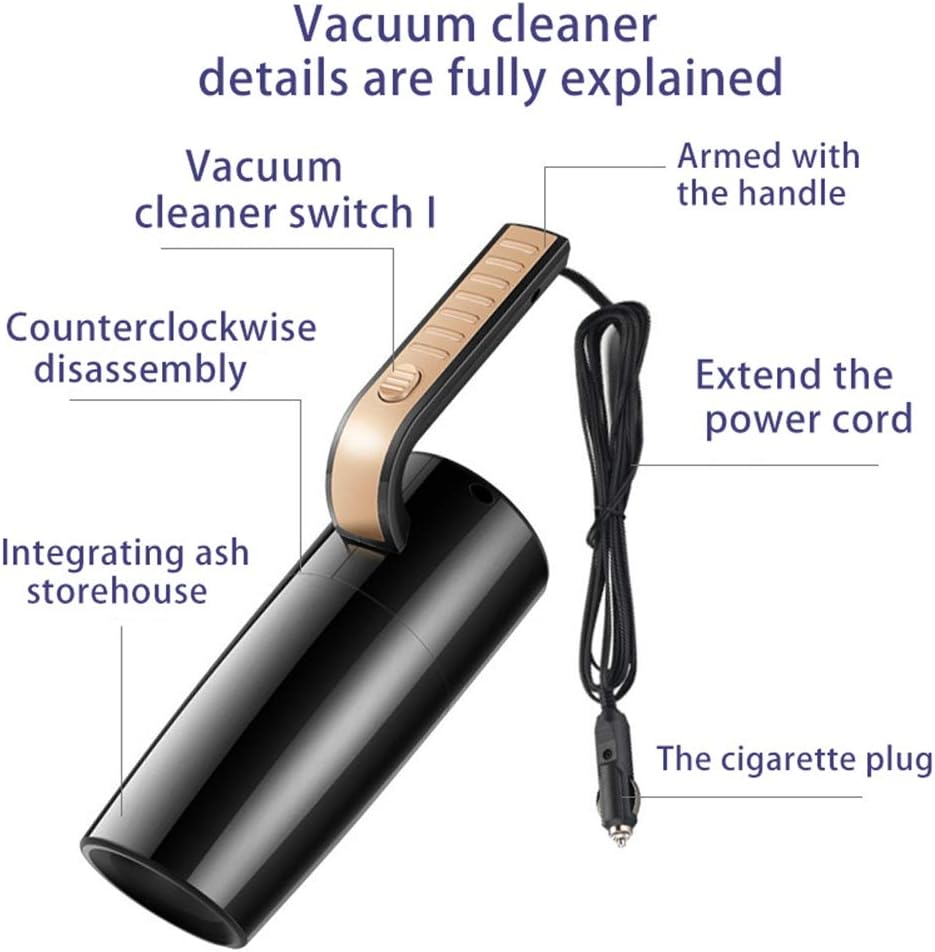 Household Car Vacuum Cleaner 120W 7000PA Handheld Wired Vacuum Cleaner Portable Sweeper Cleaner Wet Dry Dual-use Keep Cleaning (Color : Orange) (Silver)