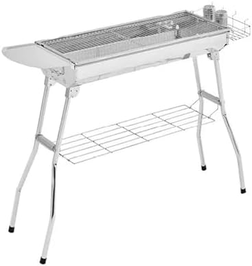 Portable Stainless Steel BBQ Grill Tool Set - Folding Handle, Easy Installation, Ideal for Outdoor Barbecue Cooking, Professional Grade BBQ Accessories