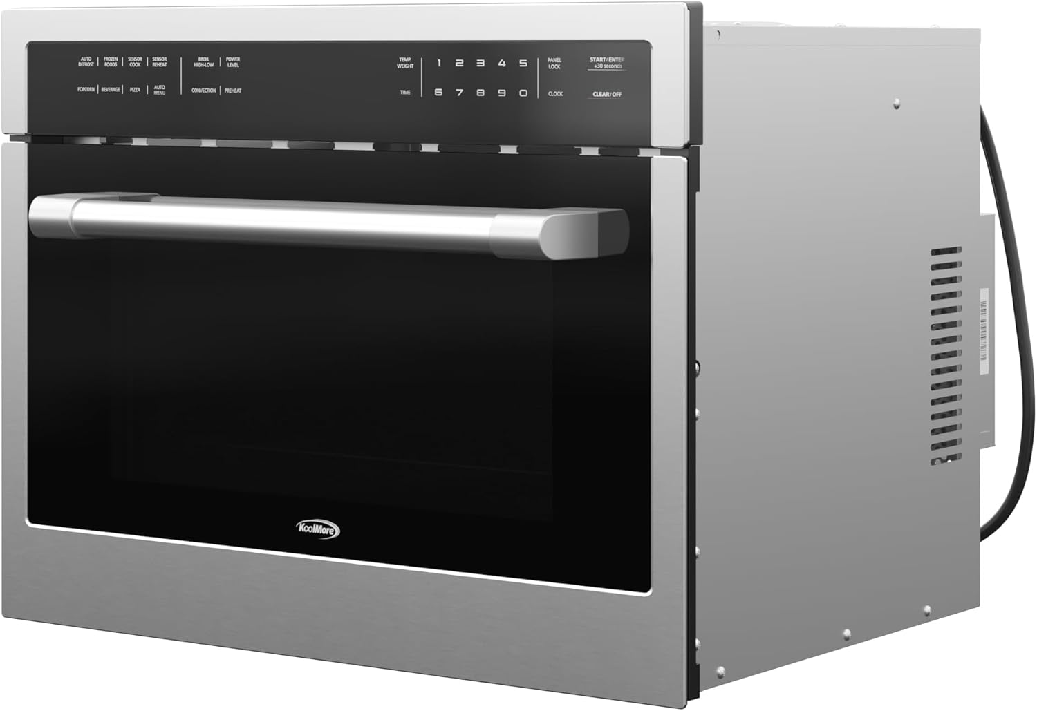 KoolMore 24 Inch Built-in Convection Oven and Microwave Combination with Broil, Soft Close Door, 1000 Watt Power, Stainless Steel Finish, Touch Control LCD Display