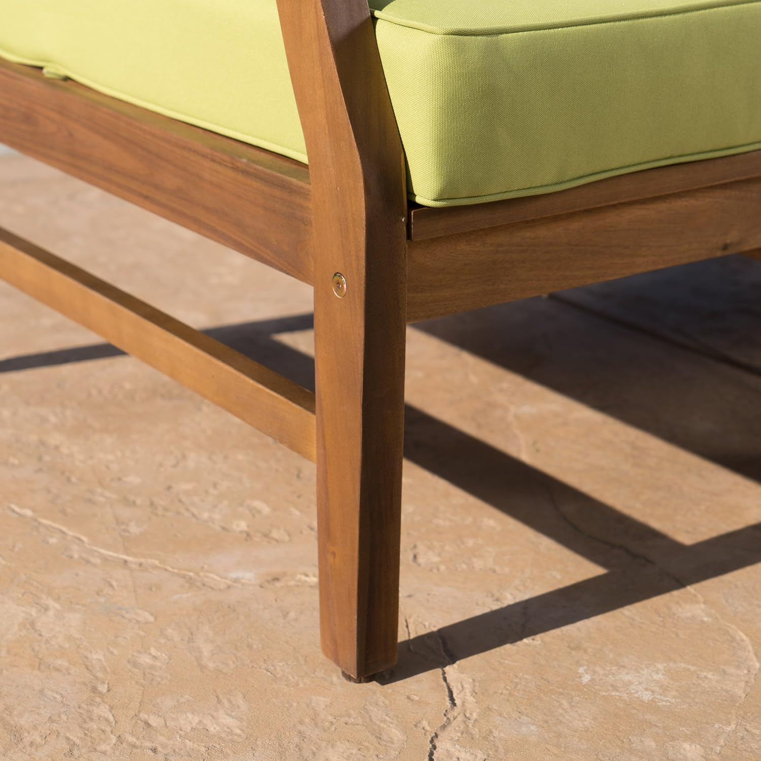 GDFStudio Noble House Havana 5 Piece Outdoor Acacia Wood Chair and Firepit Set in Green