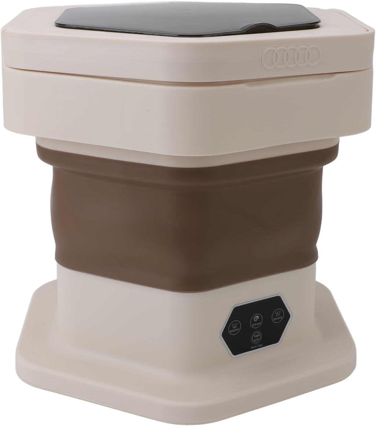 Compact Miniature Laundry Washer, 8L Foldable Washer Spin Dryer, Portable Washing Machine, Small Daily Laundry for Underwear Baby Clothes (Khaki)