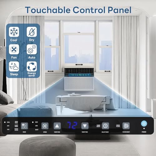 ZAFRO U-Shaped Window Air Conditioner 10000BTU Cools 450 Sq.Ft., Ultra Quiet Energy-Efficient Cooling, With Remote Control