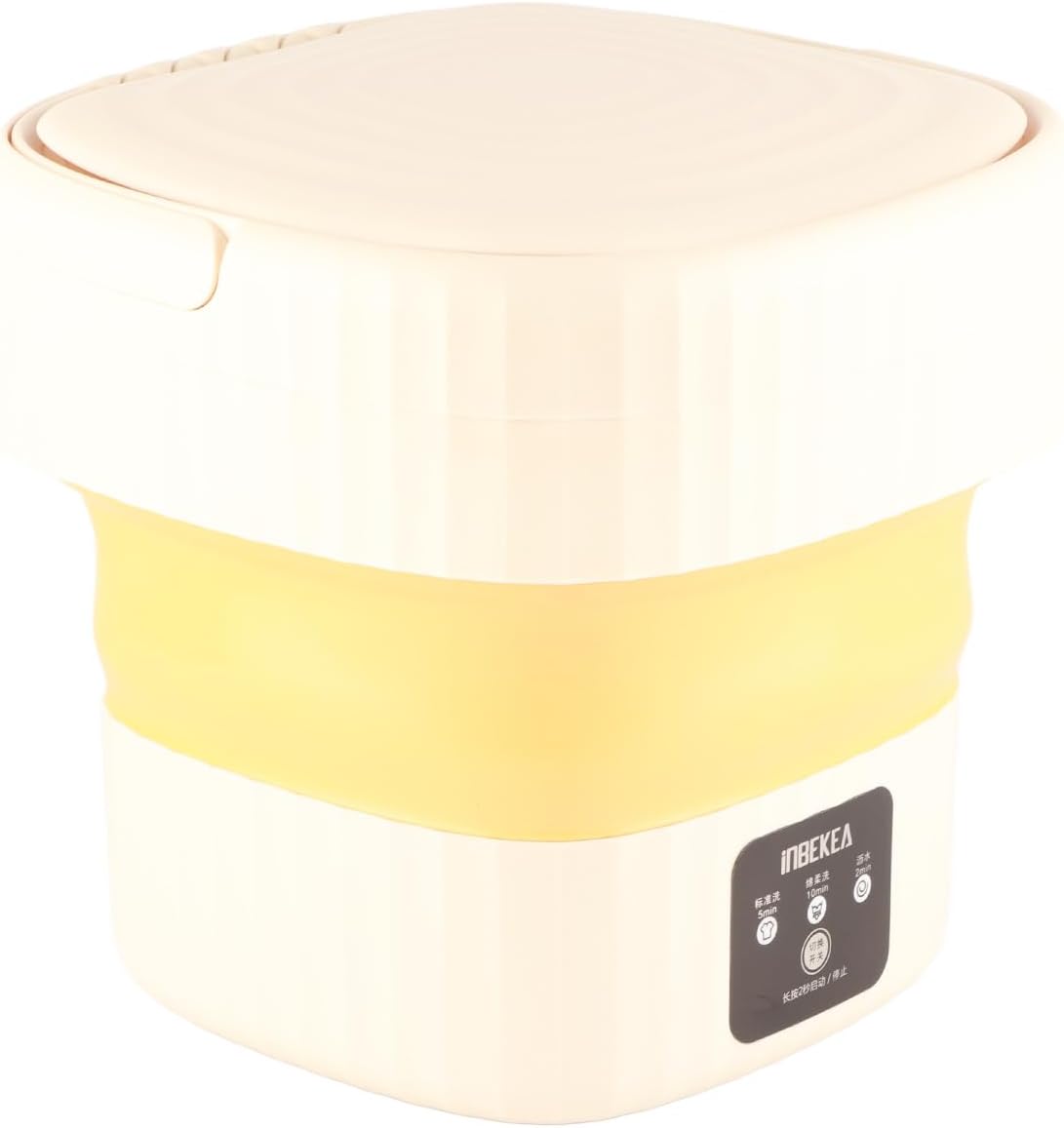 Portable Washing Machine, 6L Mini Laundry Washer for Sock Towel Rag, Foldable Washing Machine for RV Outdoor Camping Travel(Yellow)