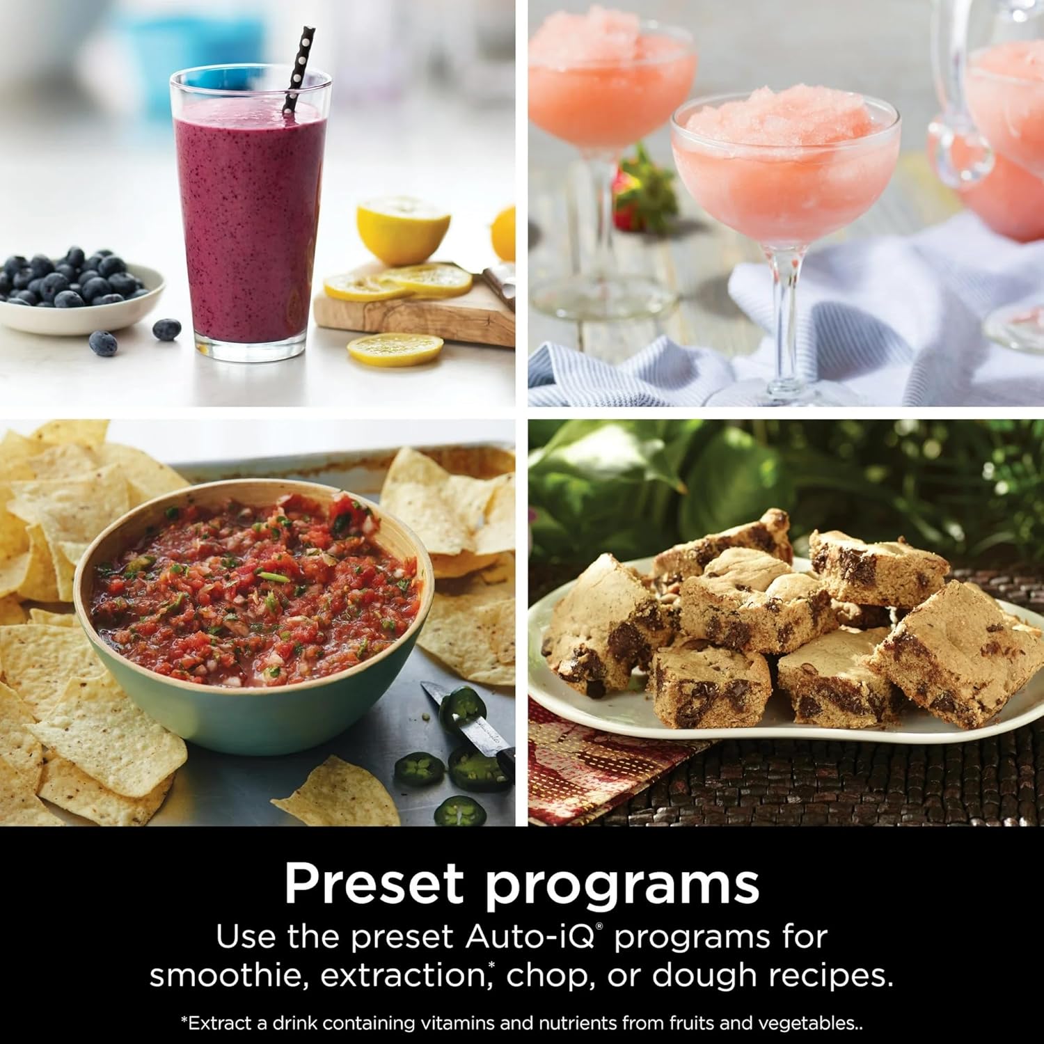 IT'S BRAZILIAN Ninja 1200W Grand Kitchen System Blender, Smoothie Maker, Food Chopper & Dough Mixer with 4 Preset Programs, 3 Speeds & 72-Oz Pitcher (Black)