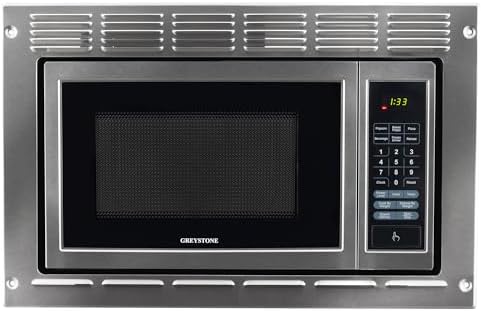 RecPro Over the Range RV Microwave | .9 cubic ft Stainless Steel Microwave with Trim Kit | 900 Watt | Direct Replacement for Greystone