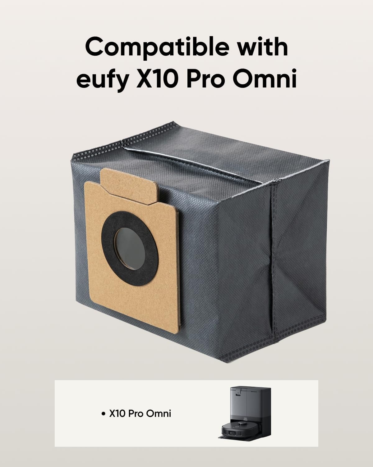 eufy X10 Pro Omni Robot Vacuum and Mop Combo, 8,000 Pa Suction, Dual Mops with 12 mm Auto-Lift and Carpet Detection + Official Dust Bags(6 Packs)