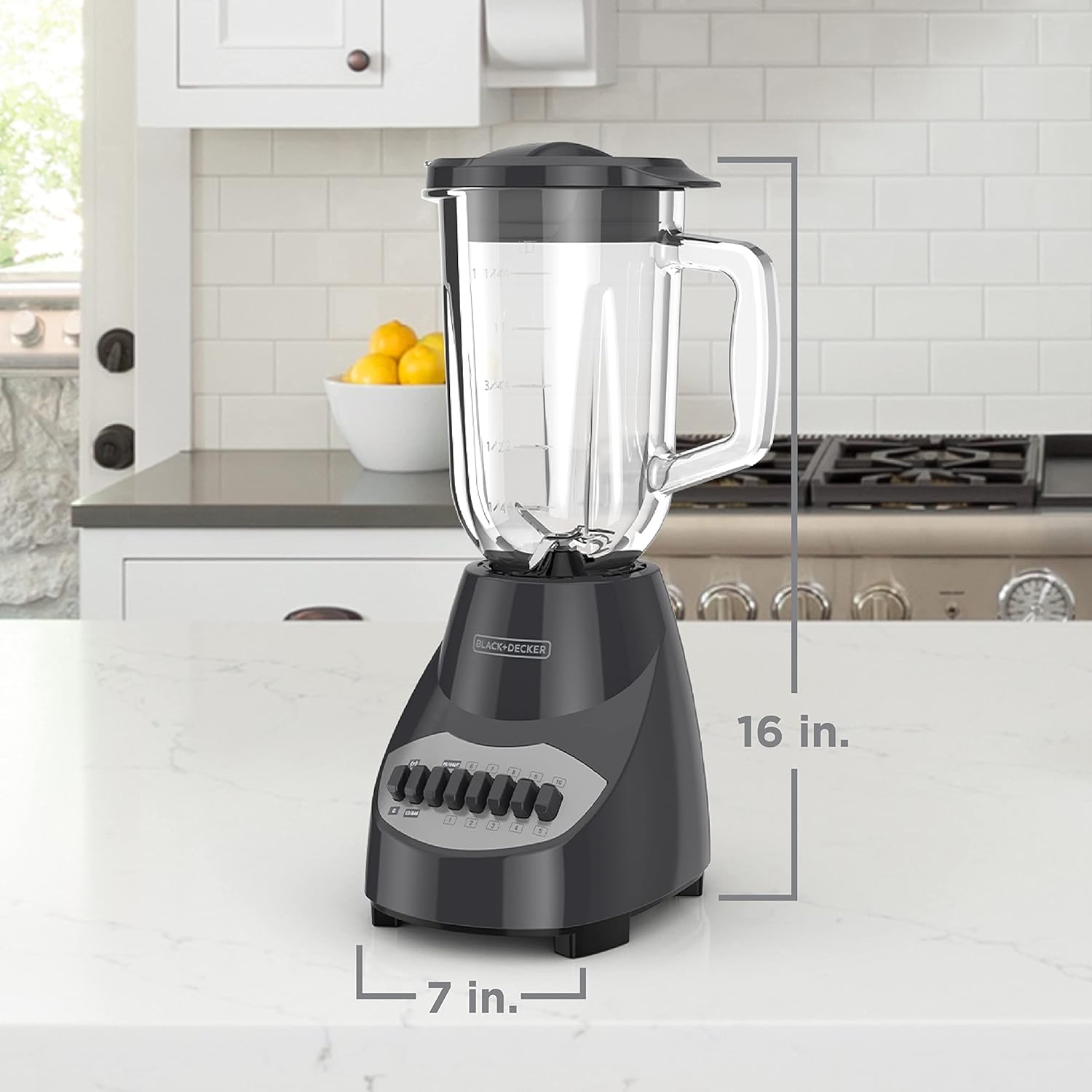 BLACK+DECKER 4-Tip Stainless Steel Blade Countertop Blender, 10 Speeds, Dishwasher-Safe, 700 Wats