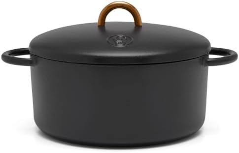 Great Jones Dutch Baby Dutch Oven with Lid (Pepper, 3.5-Quart) | Enameled Cast Iron, Round Shape | Safe for Stovetops & Ovens up to 500°F | Space-Saving & Dishwasher-Friendly | Small-Batch Cooking