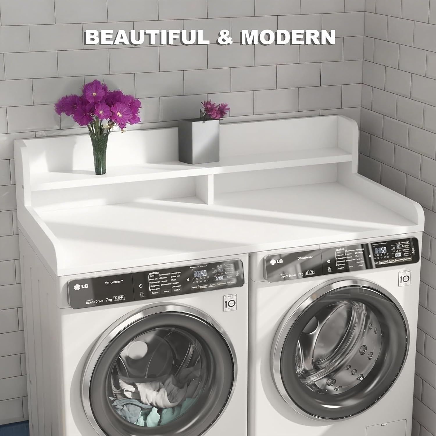 2-Tier Washer Dryer Countertop with 2.8