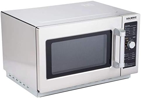Solwave 1000W Stackable Commercial Microwave with Large 1.2 cu. ft. Interior and Dial Controls - 120V