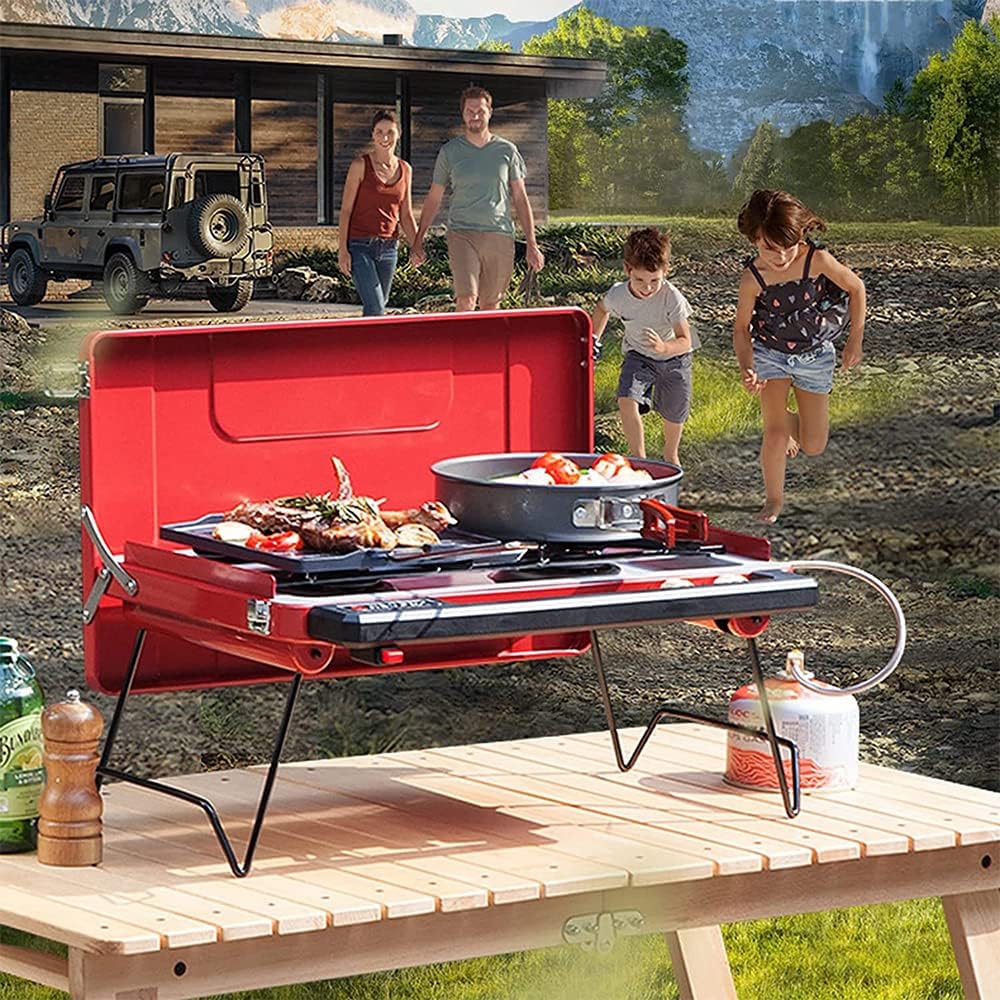 Outdoor Portable Gas Barbecue Grill, Strong Firepower, Adjustable Firepower, Automatic Ignition Family Folding Grill