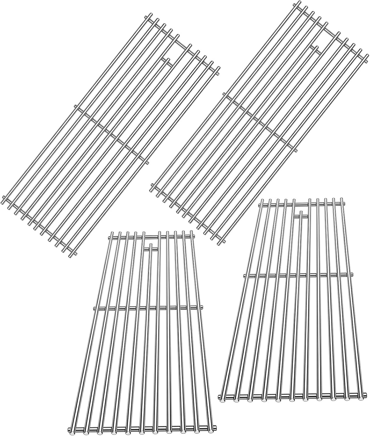 4 Pack 7mm Round Stainless Steel Grill Cooking Grates Grids Replacement Parts for Bull BBQ Angus, Brahma,7 Burner Premium,CG112 Replaces OEM 16517