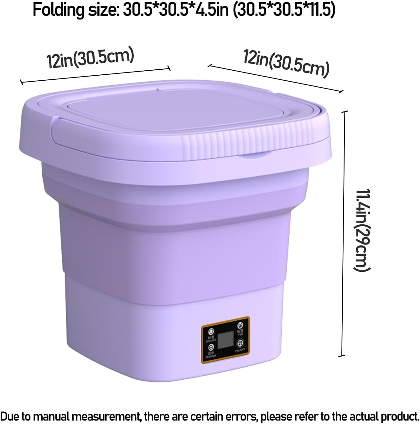 DELURA Portable Washing Machine, Mini Washing Machine Foldable Laundry Tub, Portable Small Washing Machine, Suitable for Socks Underwear or Small Items, Travel Business or College Guest Room