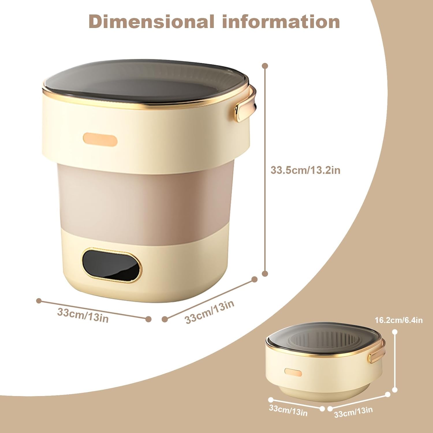 13L, Portable Washing Machine, Mini Washer Foldable Compact Laundry Machine with Basket Spin, Small Underwear Washer for Travel, Apartment, Manual Clothes Washing for Compact Spin Dryer