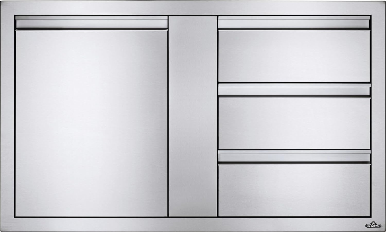 Napoleon Built-in Component - BI-4224-1D3DR - Large Single Door with Triple Drawers, Soft Close Hardware