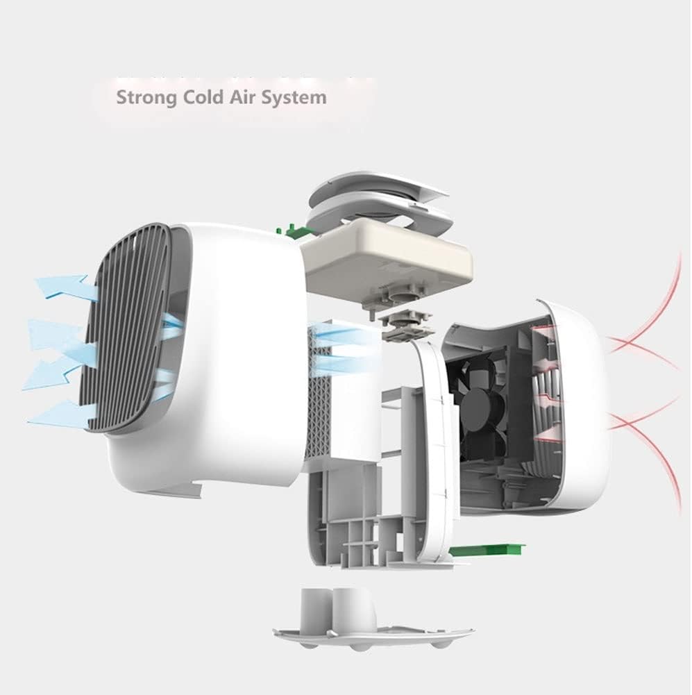 Portable Air Conditioners, Evaporative USB Personal Air Cooler, Mini Desktop Spray Fan, 3 Speeds Air Cooler Humidifier for Home, Office (Color : Pink)