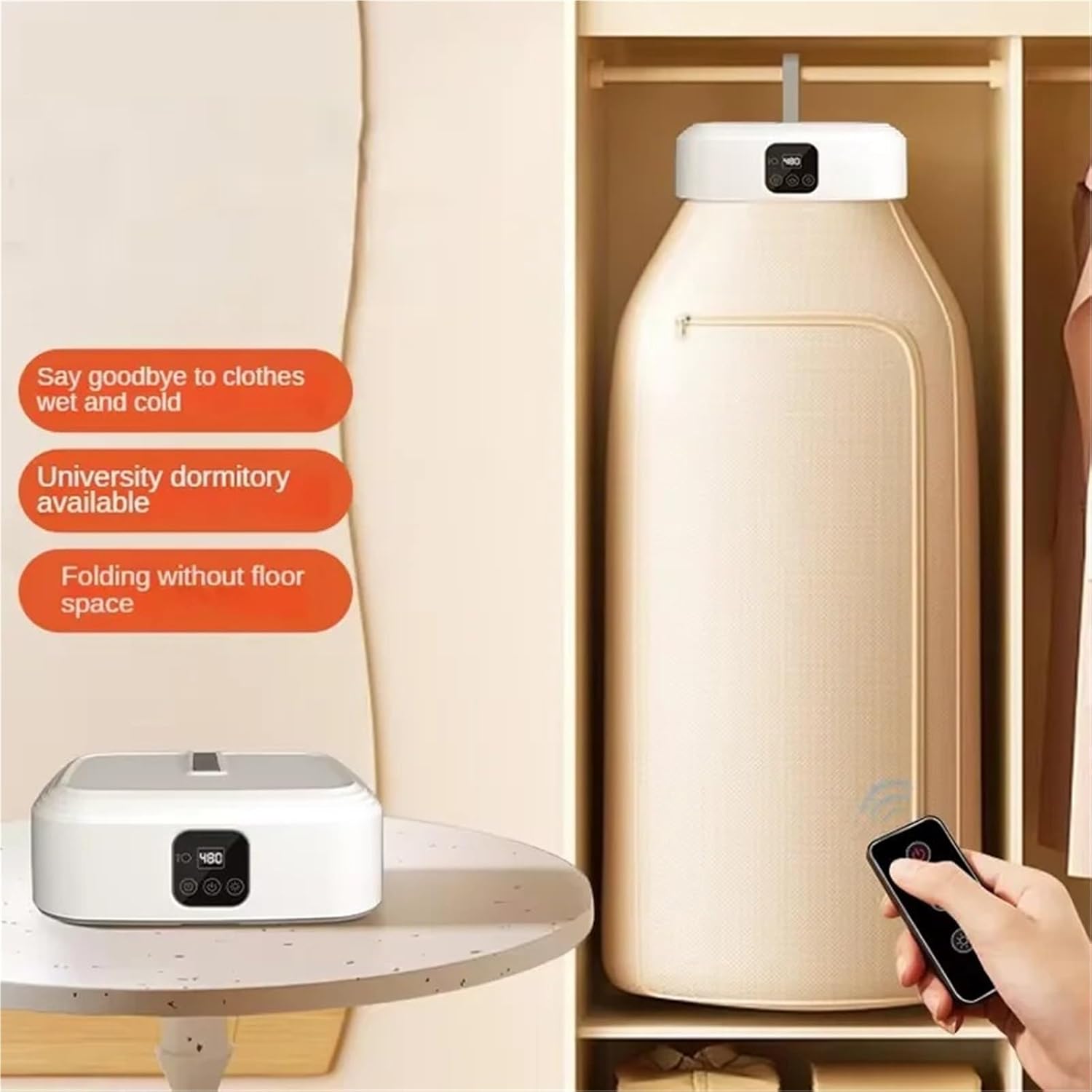 Portable Clothes Dryer, Dryer Electric Clothes Home Cabinet Floor Machine Laundry Dryers Warm Air,for Travel,Apartment