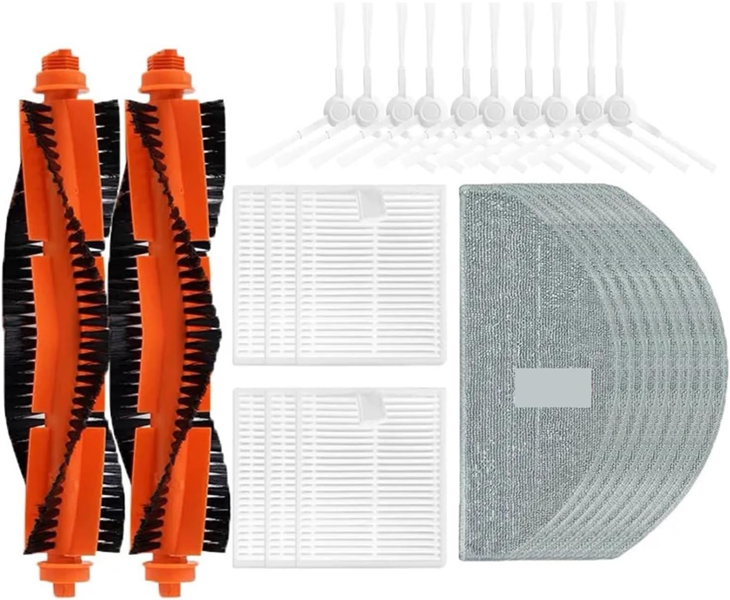 Compatible for Xiaomi Robot Vacuum E10 / E12 / B112 / C103 Roller Main Side Brush Hepa Filter Mop Cloths Spare Part Replacement Accessory(Medium)
