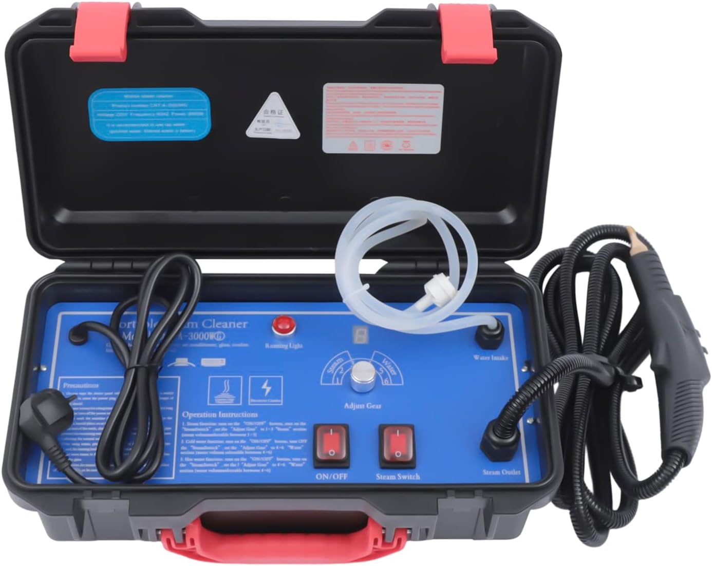 Steam Cleaner, Adjustable Steam Volume High Pressure Steam Cleaning Machine Three Cleaning Modes Commercial Steam Cleaning System Portable Steam Cleaner with Two Brush Heads for Kitchen or Car Grease