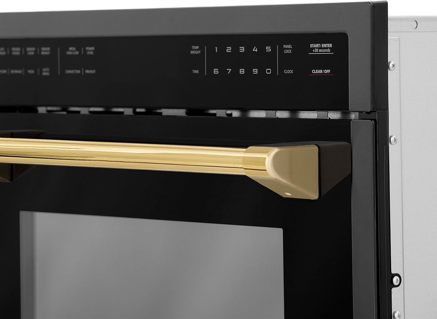 ZLINE Autograph Edition 30” 1.6 cu ft. Built-in Convection Microwave Oven in Black Stainless Steel and Champagne Bronze Accents