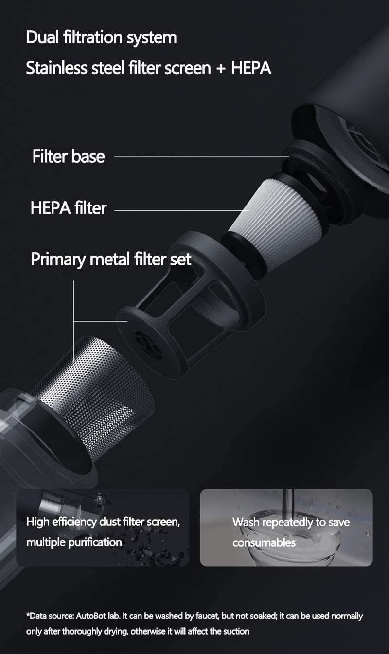 Handheld Vacuum Cleaner, Handheld Vacuum Cordless and Powered by Strong Motor, Quick Charging Tech, Replaceable HEPA Filter Meet Various Needs in Vehicle ，Strong suction, long running time, portable