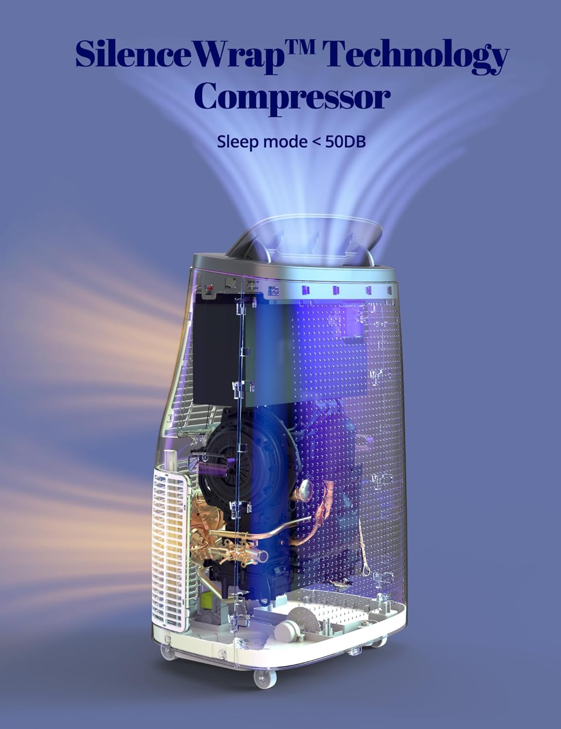 14000 BTU Portable Air Conditioner - 3 in-1 Cooling, Dehumidifier & Fan with Quiet Operation, Sleep Mode, 24H Timer & Energy Savings, for Rooms Up to 700 Sq.Ft, Includes Remote Control, Reusable Filt