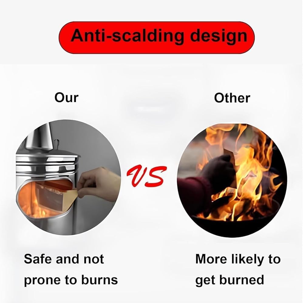 Outdoor Incinerator Cage with Chimney - Heavy-Duty Burn Barrel for Burning Yard Waste, Leaves, Garbage & Paper(Size:44 * 66cm)