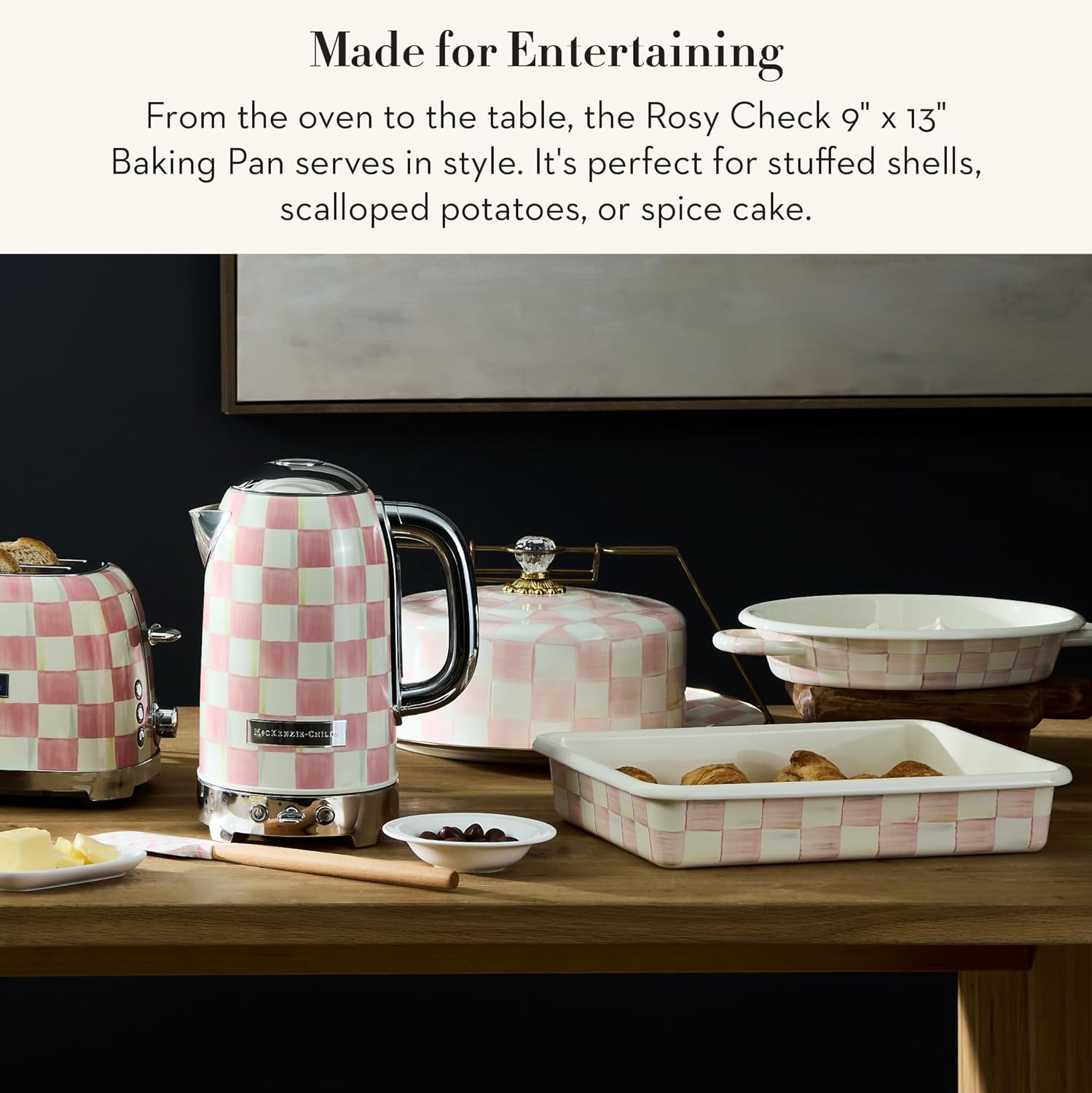 MACKENZIE-CHILDS Enamel Baking Pan for Oven, Rectangular Oven Pan, 9