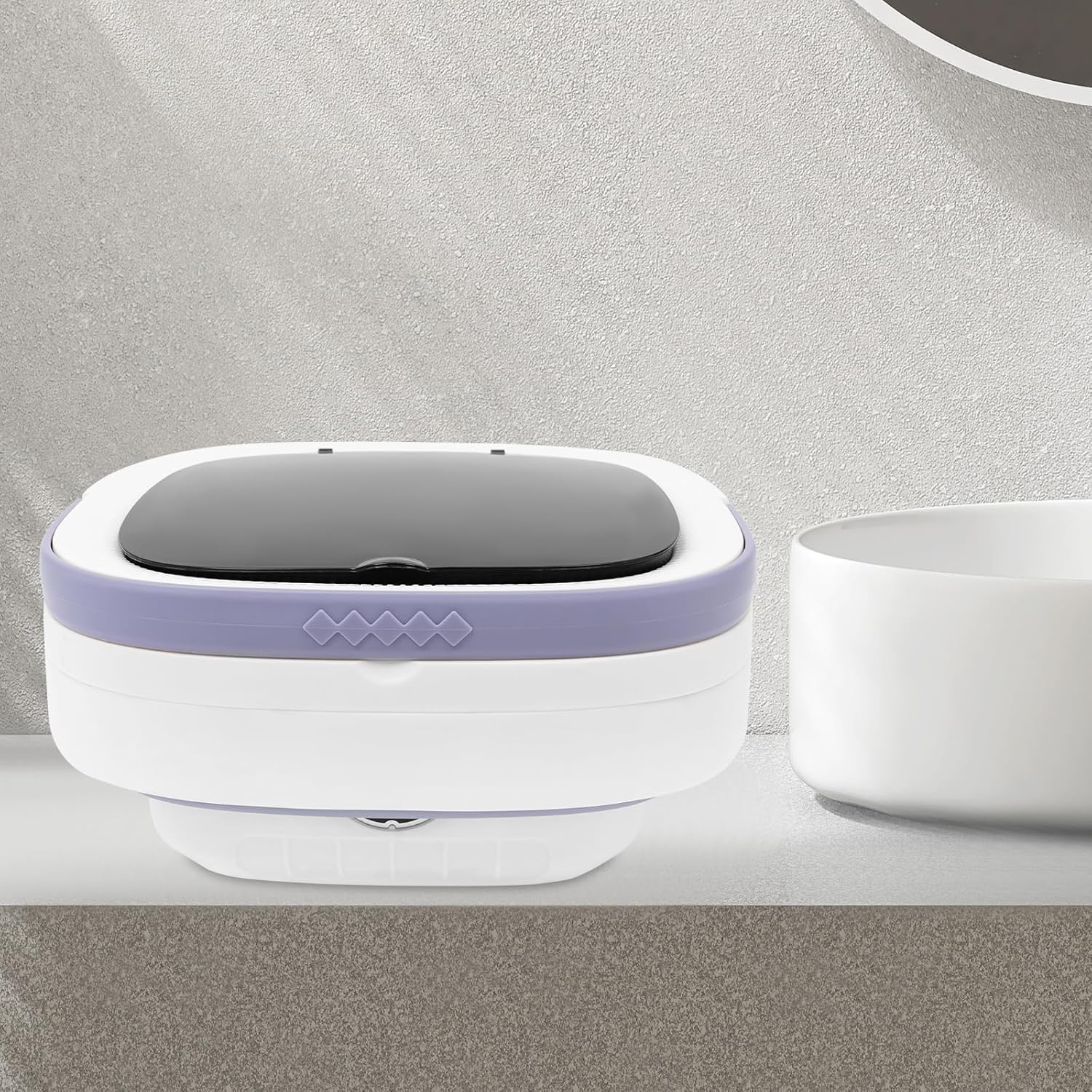 Portable Washing Machine,12L Upgraded With Spin Basket,Foldable Mini Washing Machine with 3 Modes Cleaning Small Washer for Baby Clothes, Underwear or Small Items, Apartment, Dorm,RV (Purple)