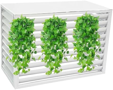 Air Conditioning Window Cover Air Conditioner Fence Screen Outdoor Privacy Ac Covers Fireproof for Outside Units Hide Air Con(Cream,110 * 80 * 60cm 43 * 31 * 24in)