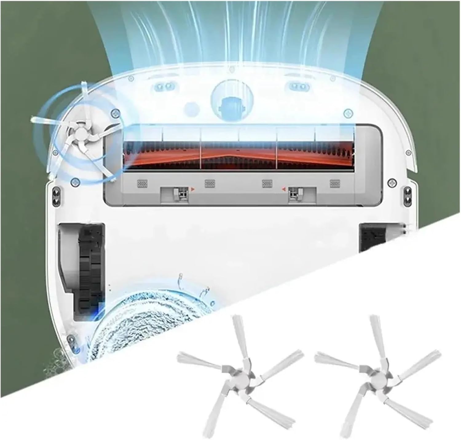 SteFik Robot Vacuum Repair Kit. Compatible for Xiaomi Mijia STYTJ06ZHM Self Cleaning Robot Vacuum Mop Pro Hepa Filter Main Side Brush Mop Cloth Vacuum Cleaner Accessories (Color : AS Shown12)