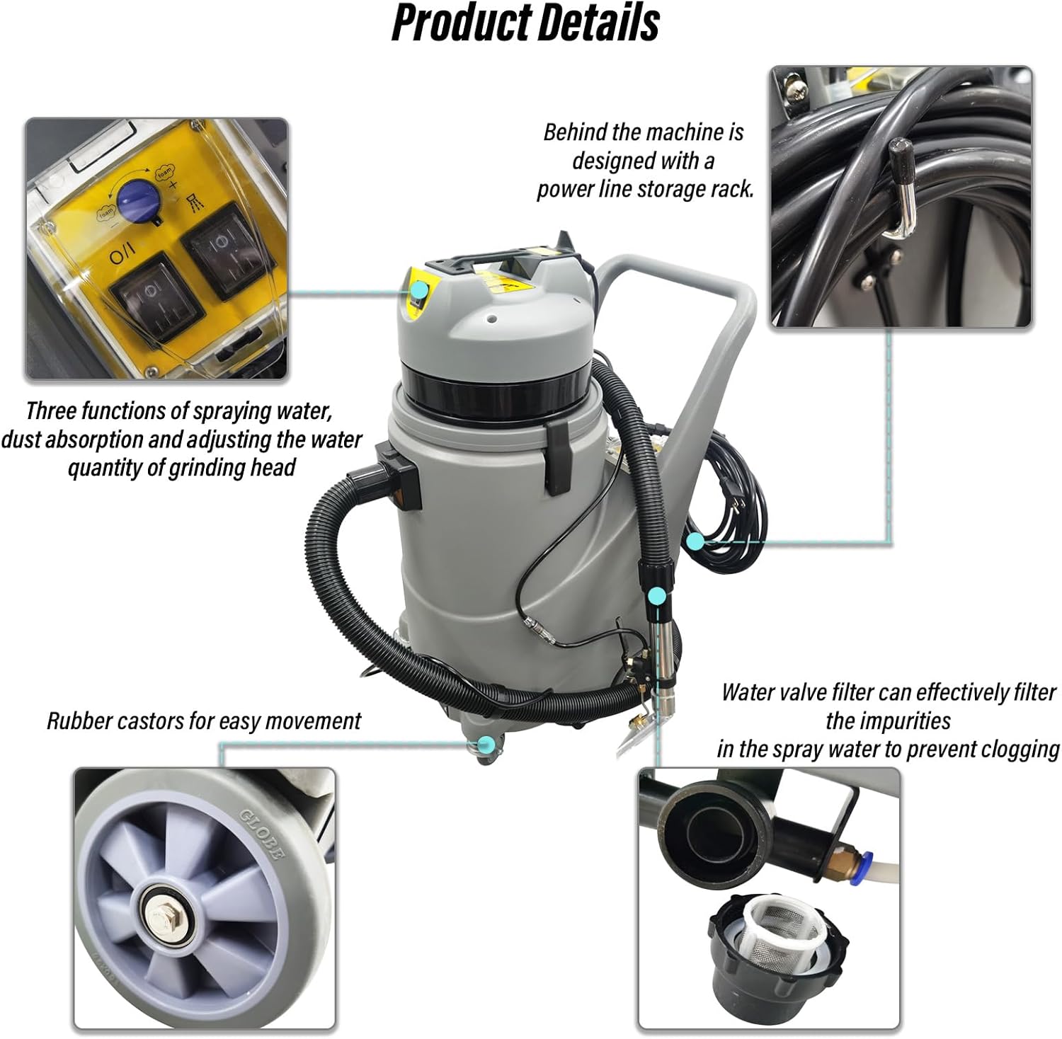 Carpet Extractor Machine 7.9Gal(30L) Carpet Cleaner Sofa Cleane 3 In 1 Cleaning Spraying, Washing and Drying for Families, Schools, Hotels, Banquet Halls 110V