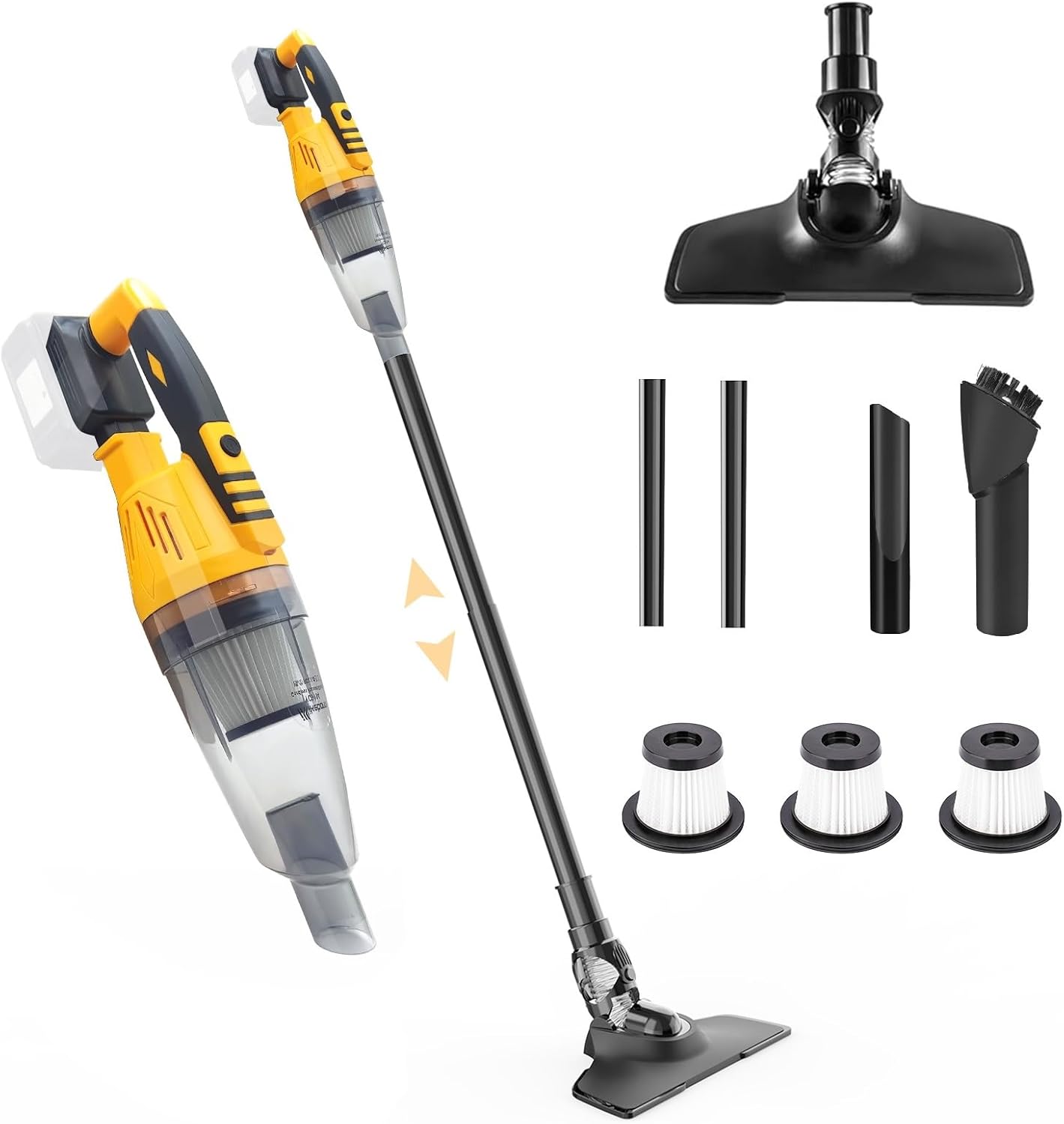 Cordless Handheld Vacuum for Dewalt 20V MAX Battery, Portable Car Vacuum Cleaner with 10KPa Suction &LED Light for Pet Hair Floor Car Sofa(Battery Not Included)