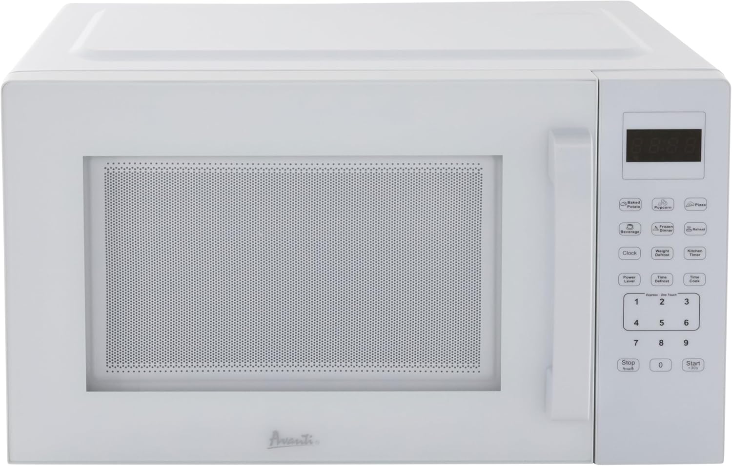 Avanti Microwave Oven 1000-Watts Countertop Compact with 9 Pre-Set Cooking Settings, Speed Defrost & By Weight, Electronic Control Panel and Glass Turntable, 1.5-Cu.Ft., White