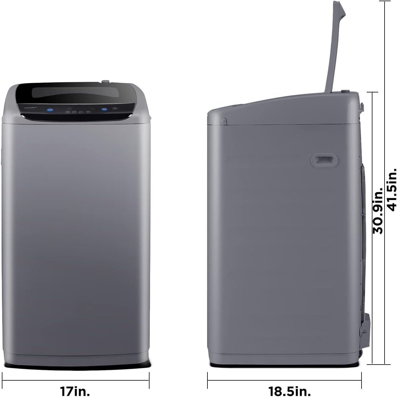 Comfee Portable Washing Machine, 0.9 cu.ft Compact Washer With LED Display, 5 Wash Cycles, 2 Built-in Rollers, Space Saving Full-Automatic Washer