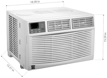 Kenmore KM10K-R 10,000 BTU Window Air Conditioner for Large Rooms up to 450 Sq. Ft. – Quiet Cooling, Remote Control, Easy Install, Energy Efficient, Digital Display, 3 Fan Speeds, Washable Filter