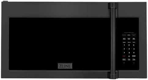ZLINE Over the Range Convection Microwave Oven in Black Stainless Steel with Traditional Handle and Sensor Cooking