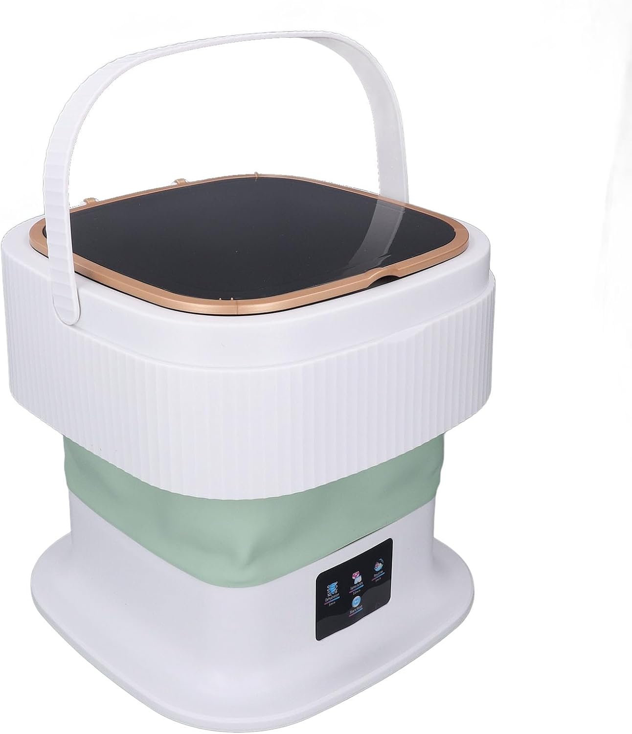 Portable Washing Machine, 11.5L Large Capacity Mini Foldable Washer with Drain Hose for Baby Clothes, Underwear, Socks, with 3 Timer Modes (Green)