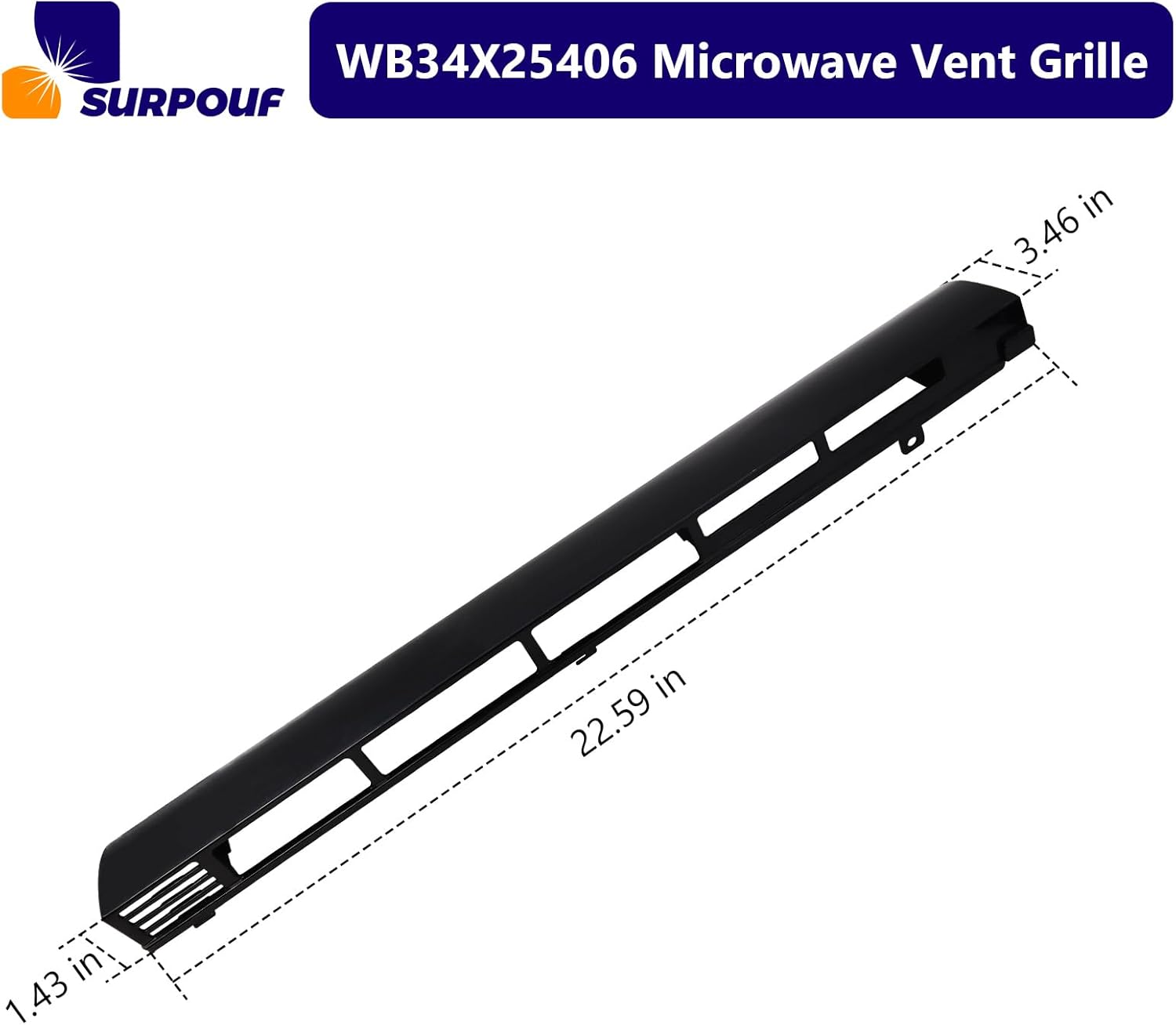 WB34X25406 wb34X25406 Microwave Vent Grille Compatible with GE， Replaces 4465386 AP6040821 PS11774030 EAP11774030