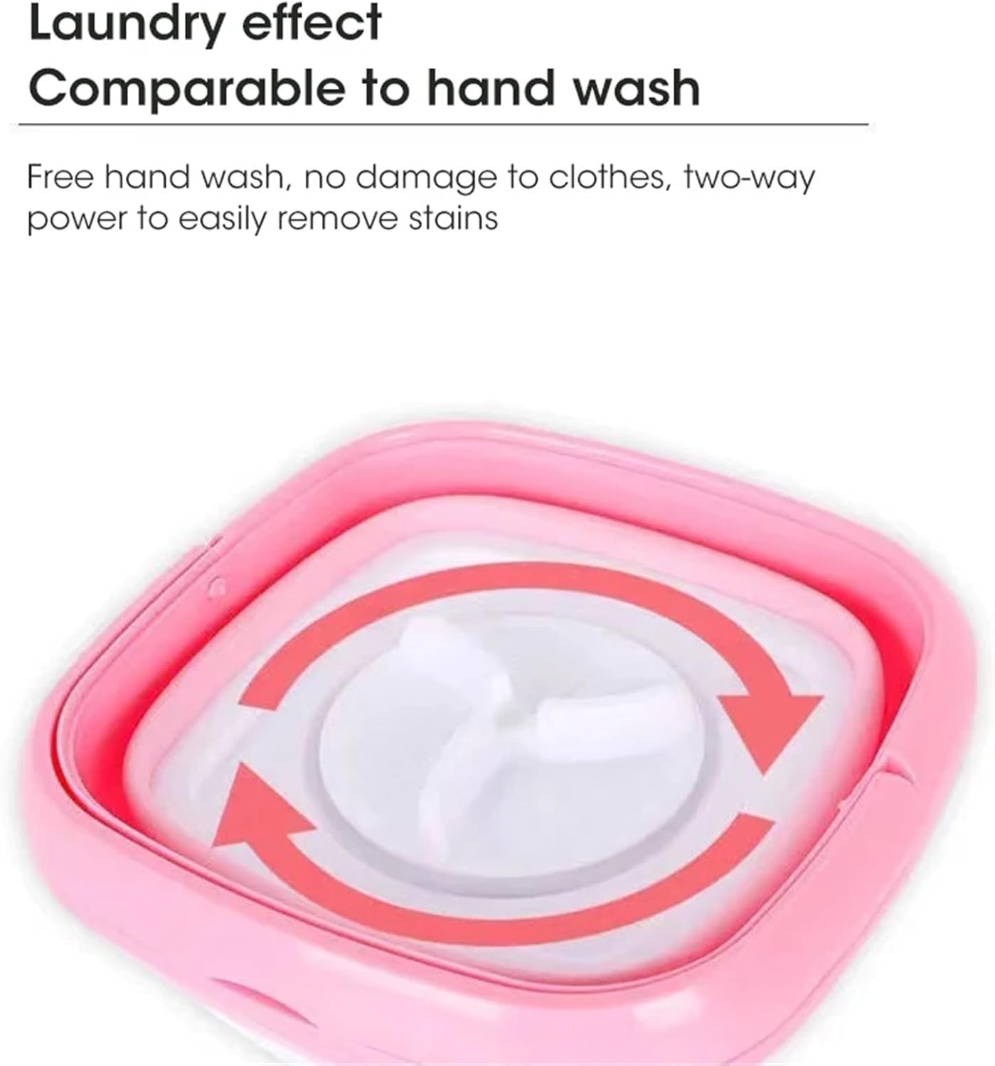 Compact Laundry. Mini Washing Machine For Clothes With Bucket Socks Underwear Folding Portable Drying Centrifuge .Portable(Pink)