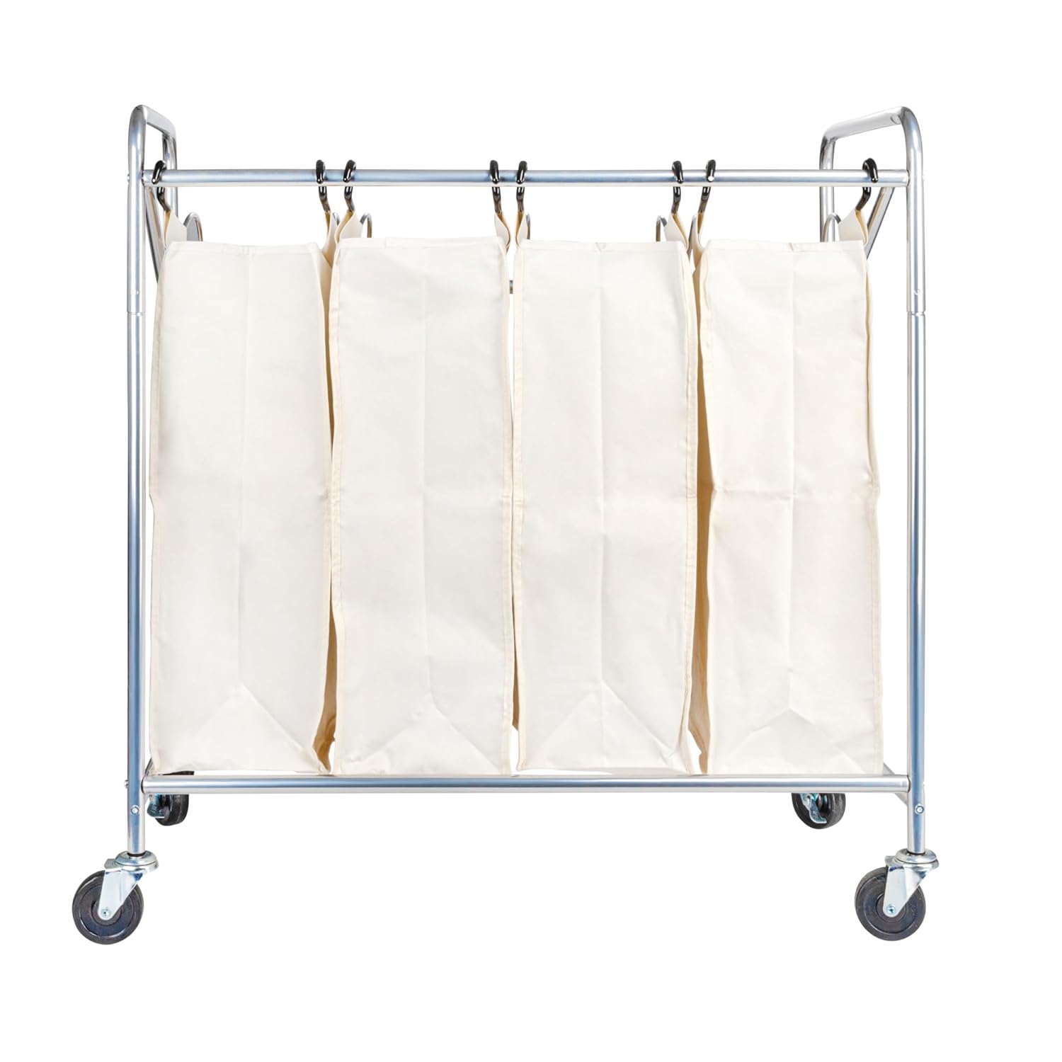 Household Essentials Four Bag Laundry Sorter, Chrome Finish