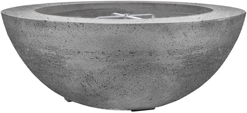 Prism Hardscapes Moderno 6 Concrete Gas Fire Pit, Pewter, 39-Inch (Fuel Type: Propane)