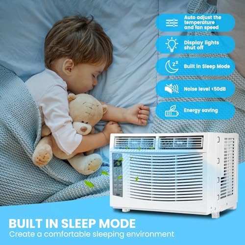 6000 BTU Window Air Conditioner with Wi-Fi, Smart Air Conditioner Window Unit - Remote & App Control & Timer Function & Easy Install Kit, Cools Up to 250 Sq. Ft, Window AC Unit Cool/Dehumidify/Fan